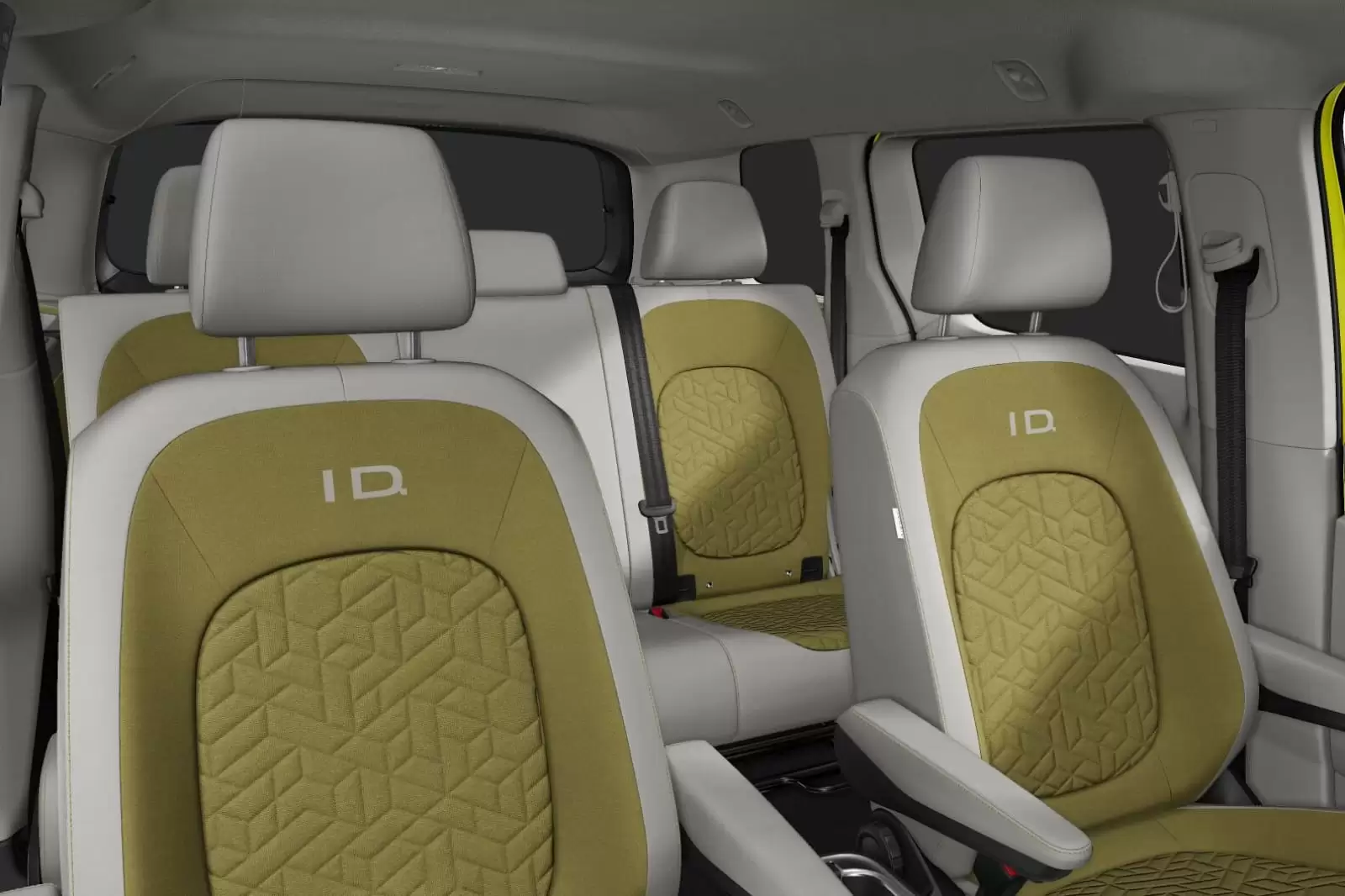 Vista interior de los asientos del Volkswagen ID. Buzz